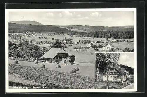 AK Gündelwangen / Schwarzwald, Ortsansicht, Gasthaus und Pension zum Lamm