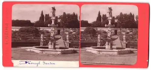 Stereo-Fotografie G. Brogi, Firenze, Villa di Castello, Giardino, Ercole e Anteo, Kgl. Garten