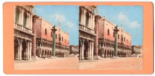 Stereo-Fotografie Ansicht Venedig, Partie am Dogenpalast