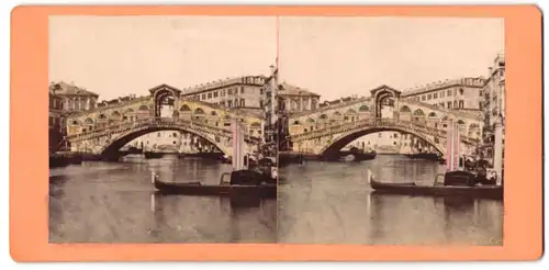 Stereo-Fotografie Ansicht Venedig, Ponte di Rialto