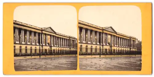 Stereo-Fotografie Ansicht Paris, Vorderansicht vom Louvre