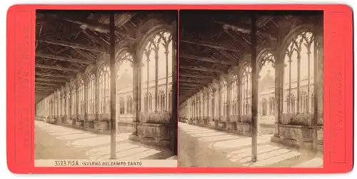 Stereo-Fotografie G. Brogi, Firenze, Ansicht Pisa, Interno del Campo Santo