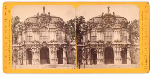 Stereo-Fotografie Otto Schmidt, Ansicht Dresden, Wallpavillon am Zwinger