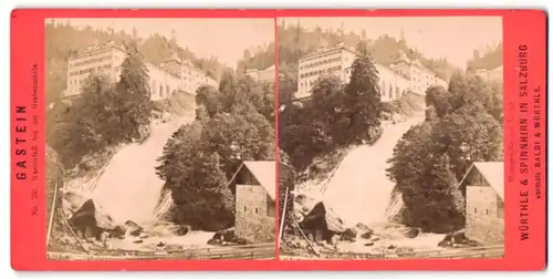 Stereo-Fotografie Würthle & Spinnhirn, Salzburg, Ansicht Gastein, Wasserfall bei der Grabenmühle