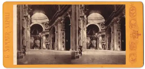 Stereo-Fotografie G. Sommer, Napoli, Ansicht Roma, Chiesa S. Pietro