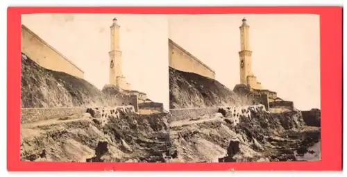 Stereo-Fotografie Ansicht Genua, Sicht auf den Leuchtturm