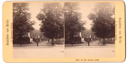 Stereo-Fotografie C. Eckenrath, Ansicht Berlin, Partie in der Siegesallee