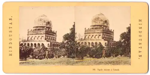 Stereo-Fotografie Ansicht Hindoustan, Pagode indienne à Colconde