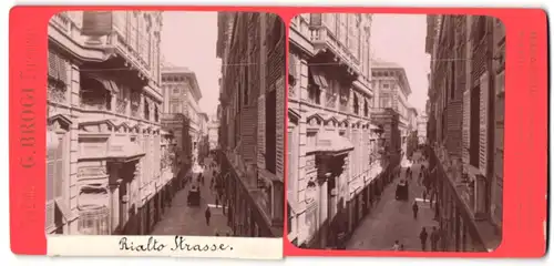 Stereo-Fotografie G. Brogi, Firenze, Ansicht Venezia, Rialto-Strasse