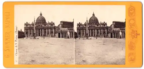 Stereo-Fotografie G. Sommer, Napoli, Ansicht Roma, Chiesa di S. Pietro