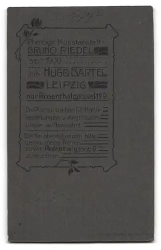 Fotografie Bruno Riedel, Leipzig, Portrait Fräulein mit zusammengebundenem Haar