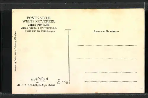 AK Kaprun, Gasthof Kesselfall-Alpenhaus