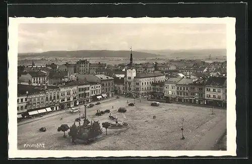 AK Kromeriz, Panoramablick aus der Vogelschau