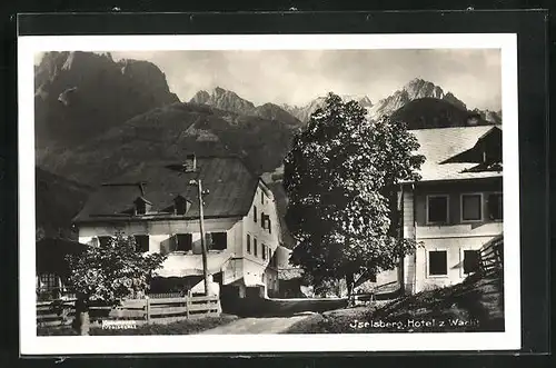 AK Iselsberg, Blick auf das Hotel z. Wacht mit Alpenmassiv