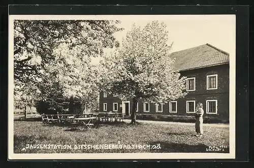 AK Gallspach, Blick auf Jausenstation Ditschenberg