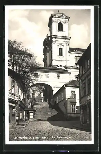 AK Leitmeritz a. Elbe / Sudetengau, Zur Kirche