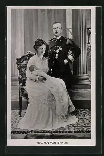 AK Gelukkig Vorstenpaar, Wilhelmina von den Niederlanden