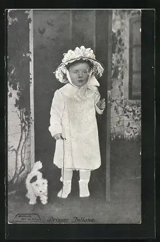 AK Prinses Julian als kleines Mädchen mit Spielzeughund
