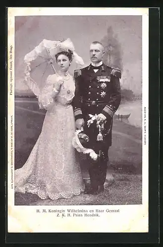 AK H.M. Koningin Wilhelmina en Haar Gemaal Z.K.H. Prins Hendrik