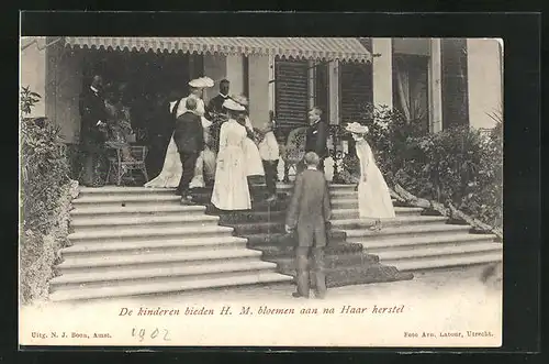 AK König von den Niederlanden mit seinen Kindern