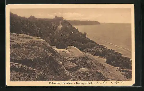 AK Rauschen, Blick von der Gausupschlucht zum Strand