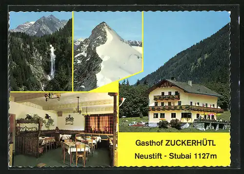 AK Neustift / Stubai, Gasthof Zuckerhütl, Wasserfall