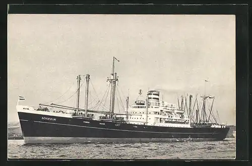 AK Handelsschiff S.S. Schiedijk auf See