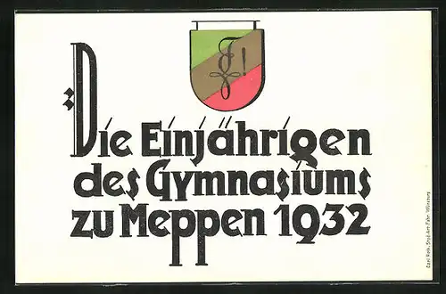AK Meppen, Die Einjährigen des Gymnasiums 1932