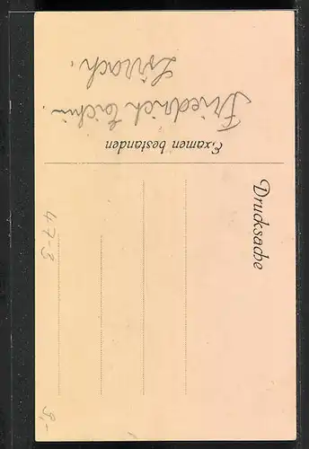 Künstler-AK Baumgartner: Einjähriges 1917, Absolvia