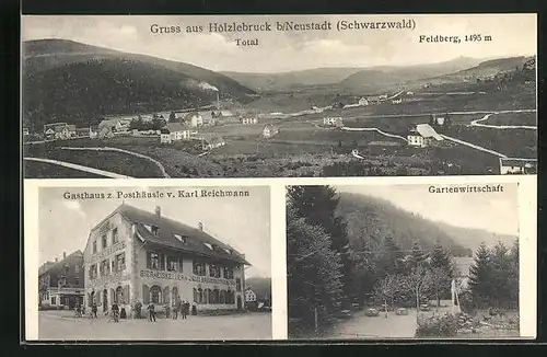 AK Hölzlebruck /Schwarzwald, Gesamtansicht, Gasthaus z. Posthäusle, Gartenwirtschaft