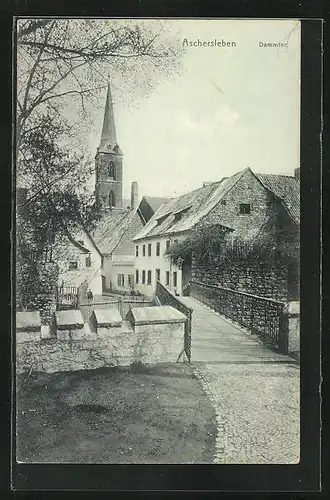 AK Aschersleben, Badergasse-Strasse am Dammtor