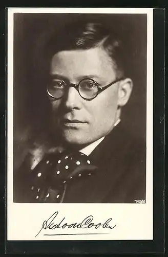 AK Portrait von Schrifsteller Antoon Coolen im Anzug mit Brille