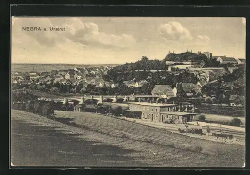 AK Nebra a. Unstrut, Teilansicht und Bahnhof