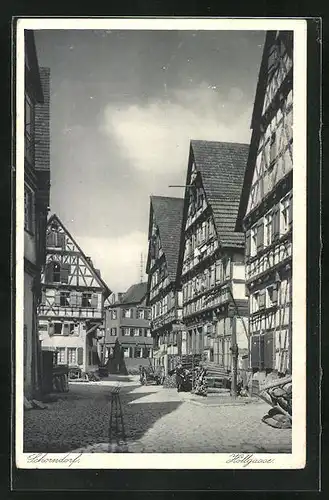 AK Schorndorf, Strassenblick in die Höllgasse