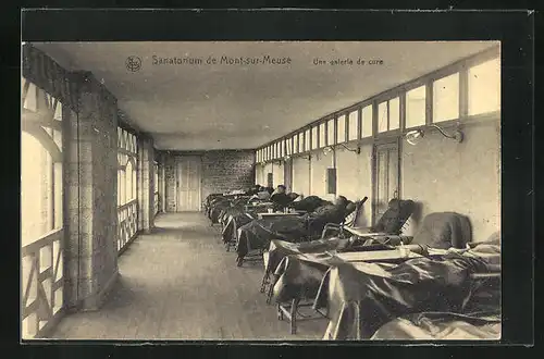 AK Lustin, Sanatorium de Mont-sur-Meuse, une galerie de cure