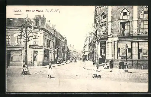 AK Lens, Vue en Rue de Paris, Cafe Metropole