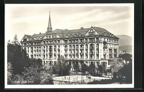 AK Villach, Park und Tennisplatz am Park-Hotel