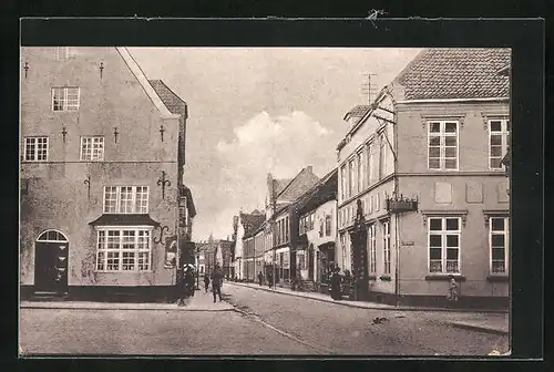 AK Tondern, Osterstrasse mit Geschäft