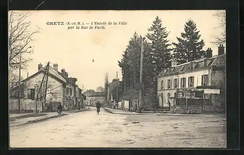 AK Gretz, L`Entree de la Ville par la Rue de Paris