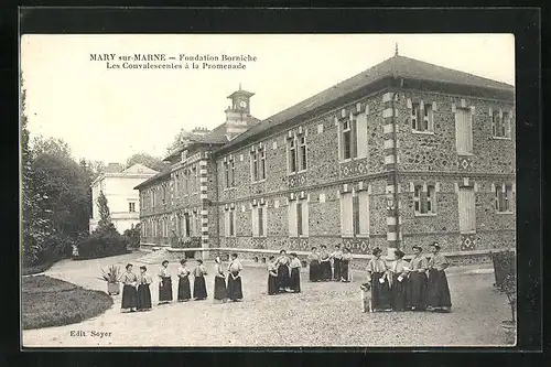 AK Mary sur-Marne, Fondation Borniche les Convalescentes a la Promenade