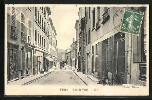 AK Thizy, Rue de Vaise, Strassenpartie