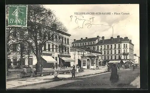 AK Villefranche-sur-Saône, Place Carnot