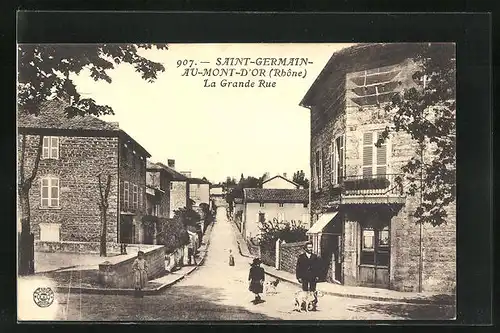 AK Saint-Germain-au-Mont-d`Or, La Grande Rue, Strassenpartie