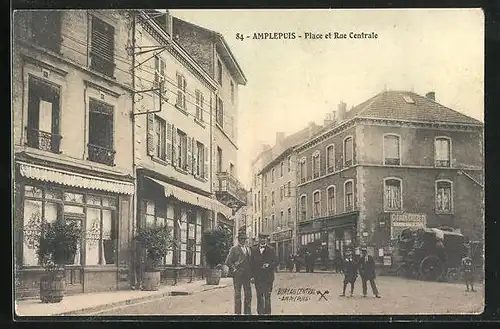 AK Amplepuis, Place et Rue Centrale