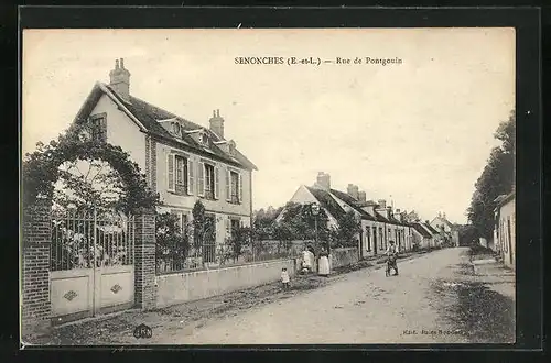 AK Senonches, Rue de Pontgouin, Strassenpartie