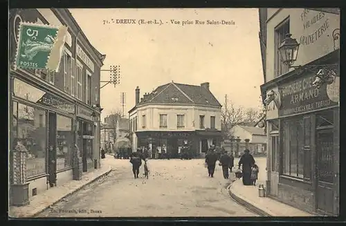 AK Dreux, Vue prise Rue Saint-Denis