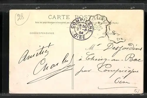 AK Toury, Vue Panoramique, Côté Ouest, L`Hôtel de Ville et le Carré de l`ancien Château