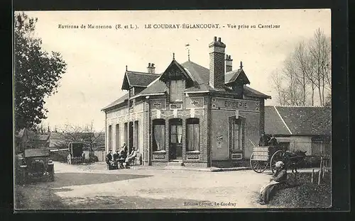 AK Le Coudray-Églancourt, Vue prise au Carrefour