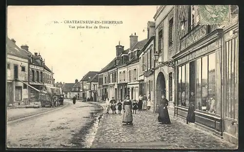 AK Chateauneuf-en-Thimerais, Vue prise Rue de Dreux