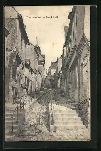 AK Châteaudun, Rue St-Lubin, Strassenpartie